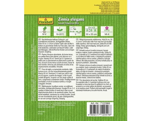 Zinnie 'Small Flowered Mix' FloraSelf Samenfestes Saatgut Blumensamen 4 Zinnie 'Small Flowered Mix' FloraSelf Samenfestes Saatgut Blumensamen – Bild 2